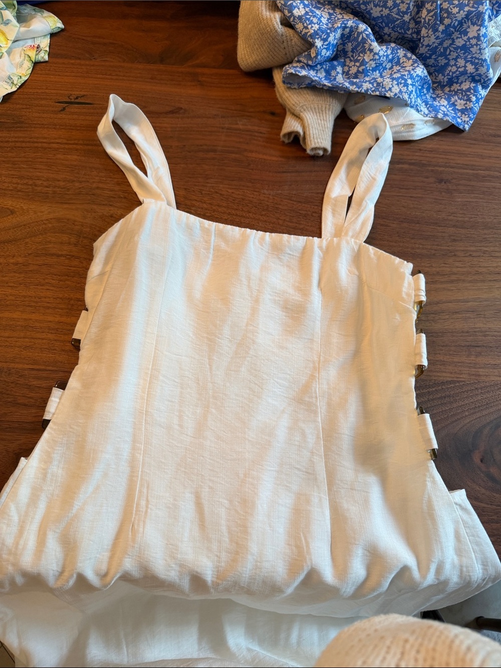 White Strappy Side-Detail Midi Dress - Picture 6 of 6